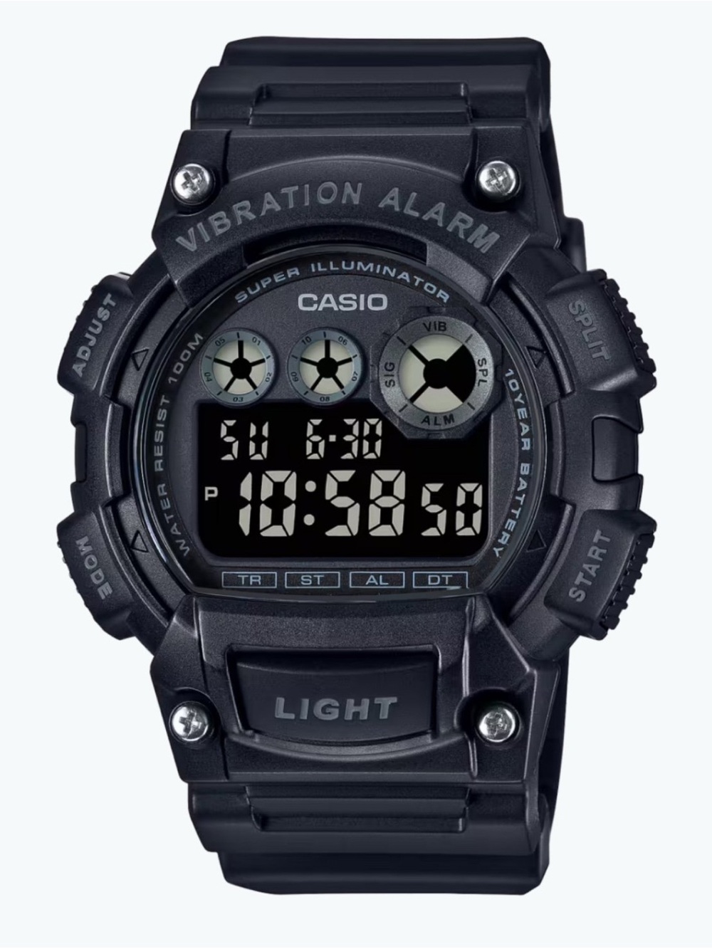 Casio - Men's Shock-Resistant Digital Sport Watch with Dial - W-735H-1BV - Black